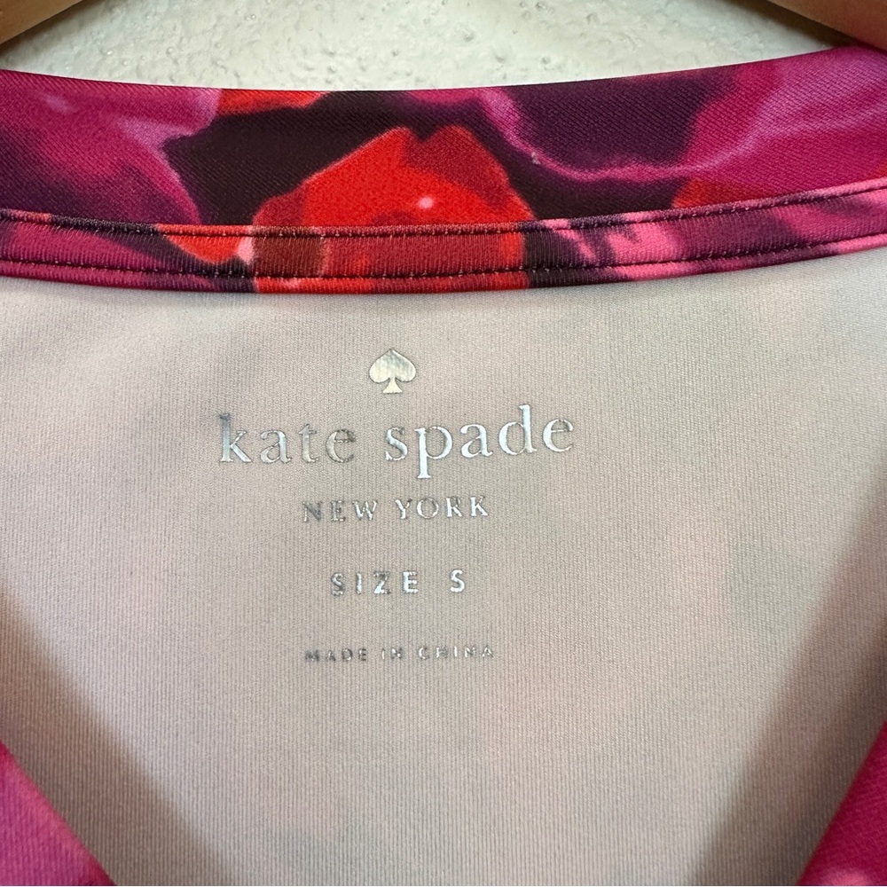 Kate Spade Electric Rose Pullover Top Peplum Athleisure Women’s Sz Small - Picture 4 of 5